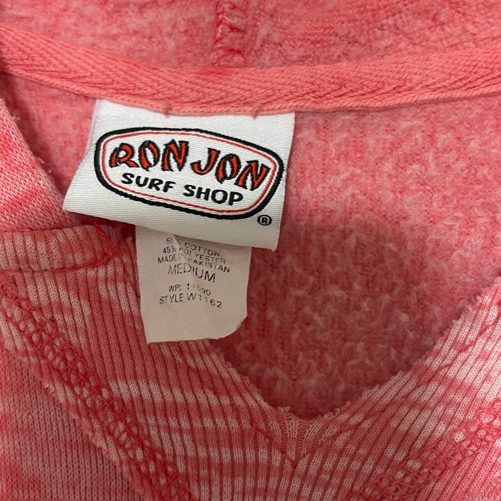 Ron Jon Coral Pink Surf Shop hooded lightweight sweatshirt. New without tags - Picture 2 of 4